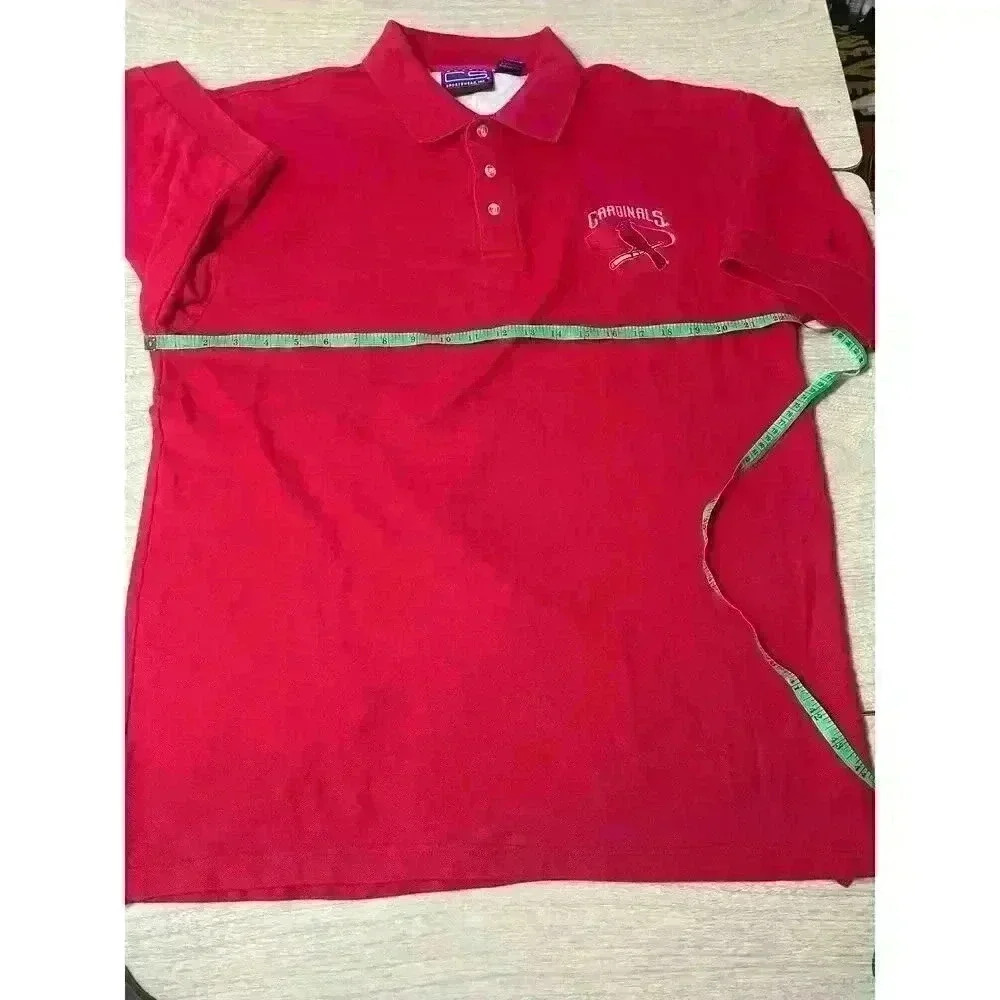 Vintage Y2k St. Louis‎ Cardinals Mens Polo Size Large 1998 Red Beak Logo Sports